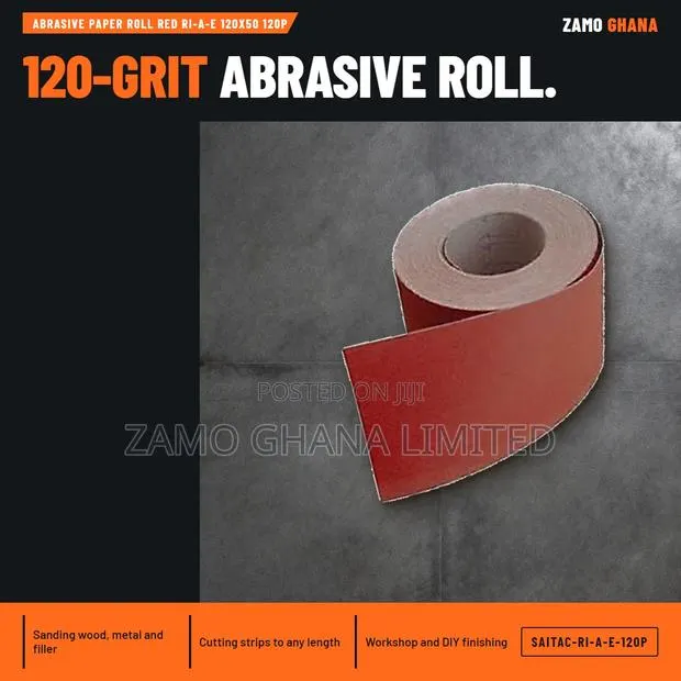 Abrasive Paper Roll Red Ri-a-E 120X50 120P - SAITAC-RI-A-E-120P · Photo 1