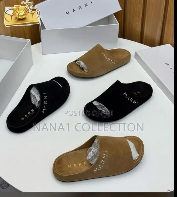 Marni - Logo Embroidered Suede Slide · Photo 1