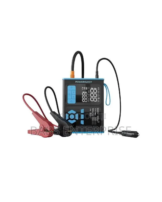 Powerology 15200mAh Portable Power Bank Jump Starter Tire Inflator OBD · Photo 1