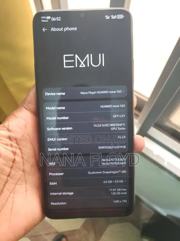 Huawei nova Y63 4G 128 GB Black · Photo 1