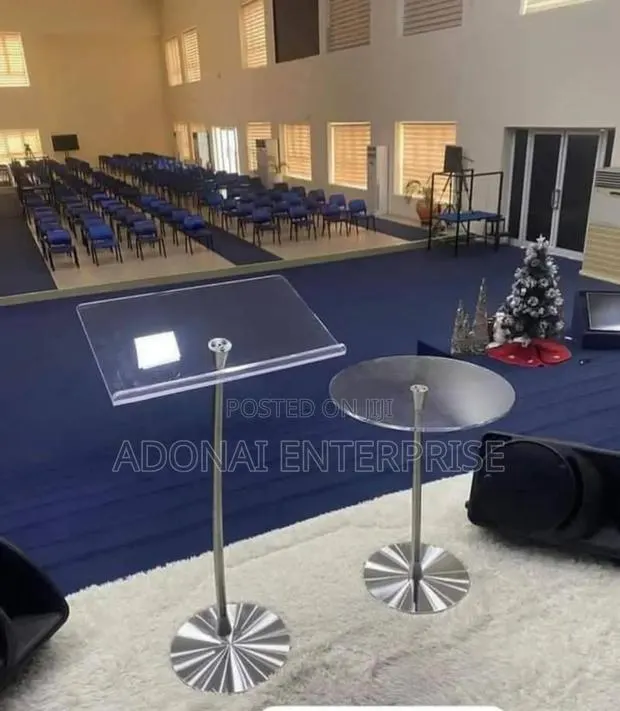 Acrylic Arc Pulpit Podium Stand With Side Table Ahb548xc · Photo 1