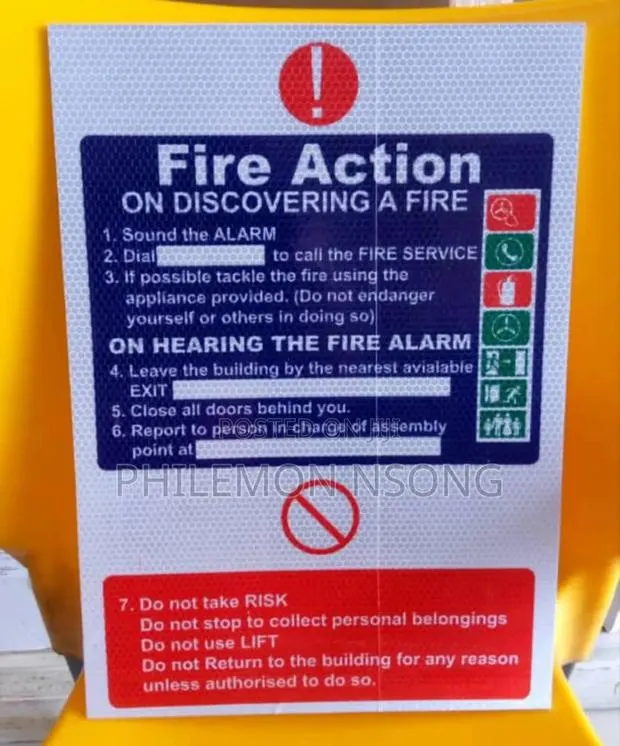 Fire Notice Sign (Reflective). · Photo 1