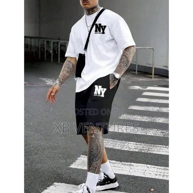 Men's NY New York Print T-Shirt and Shorts Set · Photo 1