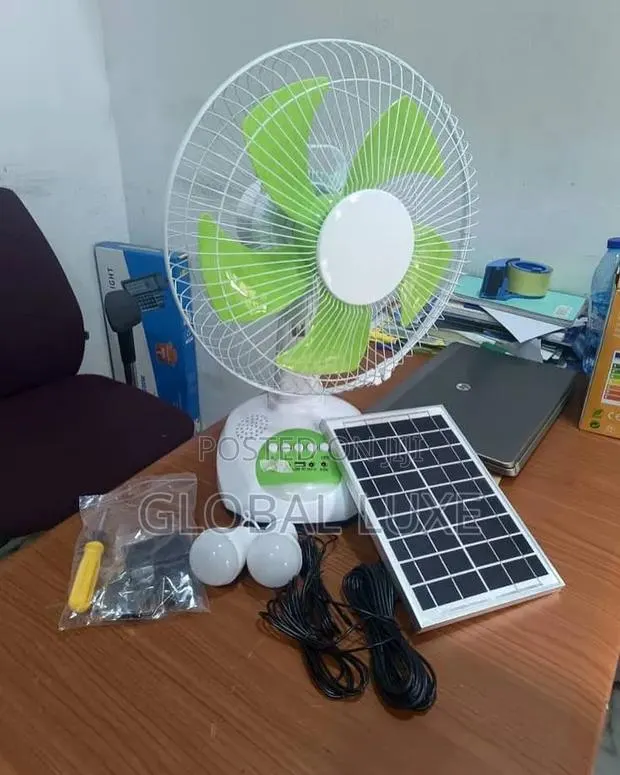 Rechargeable Solar Fan – Portable Fan With Solar Charging · Photo 1