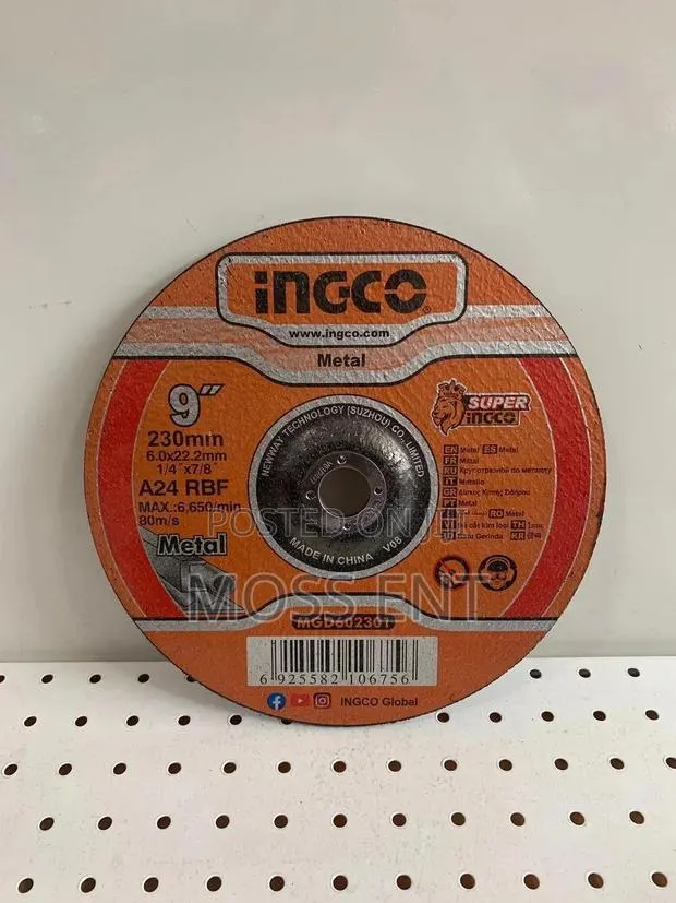 Abrasive Metal Grinding Disc 9"X6mm - Mgd602301 · Photo 1