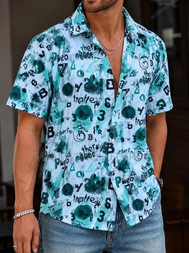 Men’s Stylish Printed Short-Sleeve Shirt · Photo 1