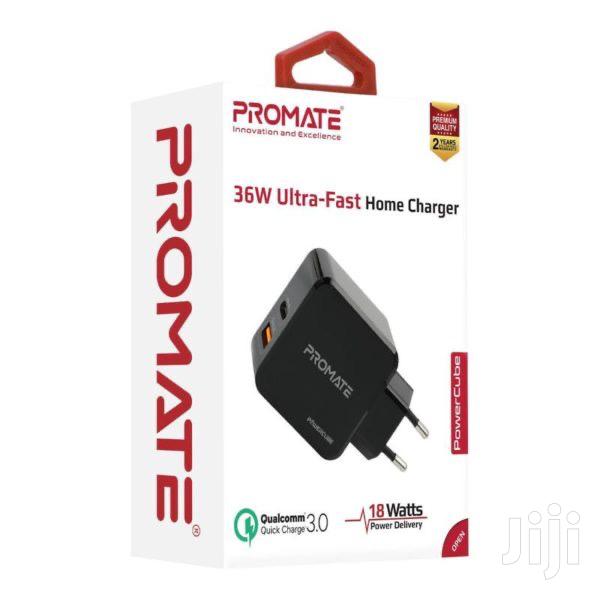 Promate Powercube~36W Fast Charging Dual Port Charger(Black) · Photo 7