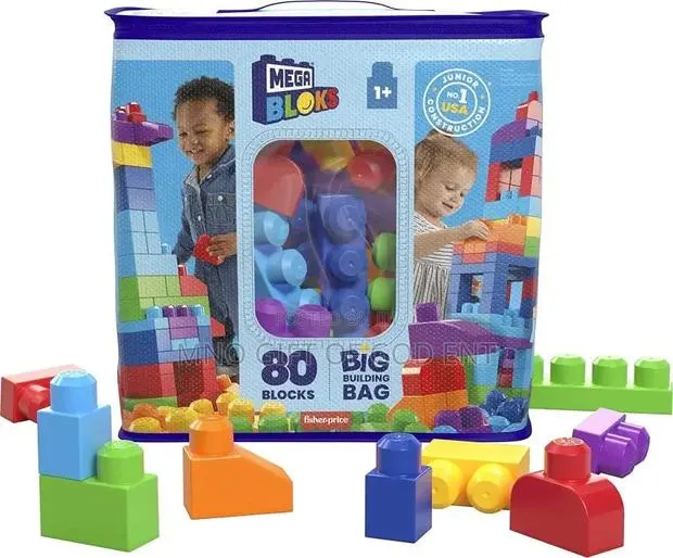 MEGA BLOKS First Builders Big Building Bag Toddler Blocks Toy Blue · Photo 1
