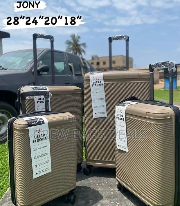 Newly Ultra Strong 4set Fiber Anticrack Gold Suitcase · Photo 1