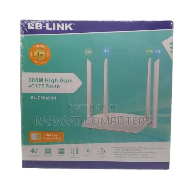 Lb-Link Bl-Cpe450h 300m4g Lte Sim Card Router(2 Lan 1 Wan,4 Antenna) · Photo 1