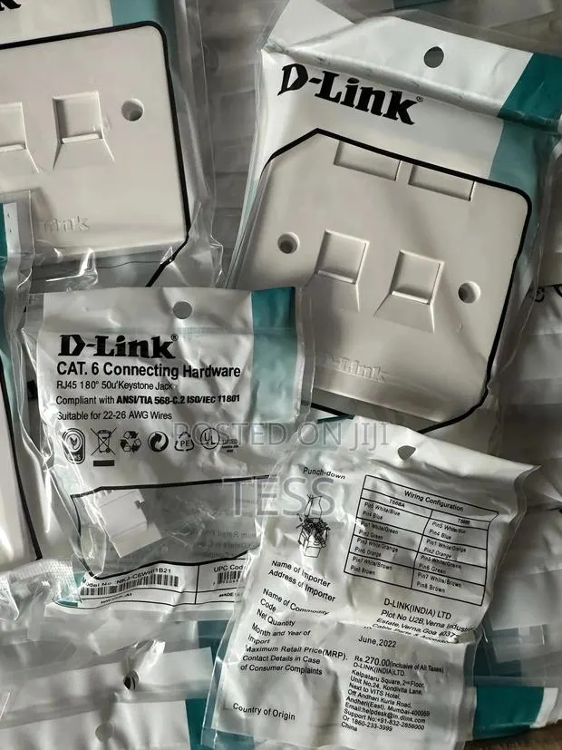 D-Link Faceplate Double With Keystone Jack Cat6 · Photo 1