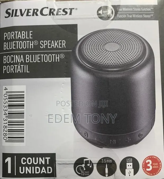 New SilverCrest 5.0 Portable Bluetooth Speaker 33ft Range 15hr Battery · Photo 1