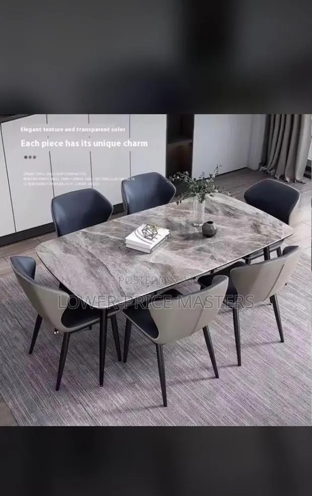Elegant 6 Chair Marble Dining Set · Photo 1