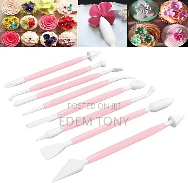 Cyrank 8Pcs Fondant Tool, Cake Decorating Hand Double Head