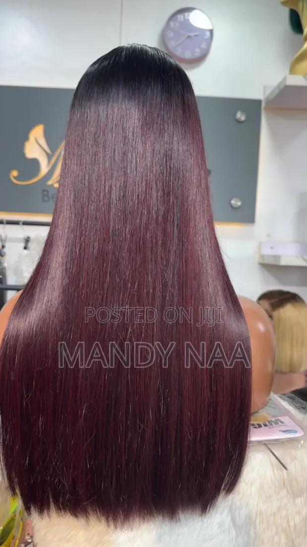 20’ Bone Straight Burgundy With Dark Roots · Photo 1