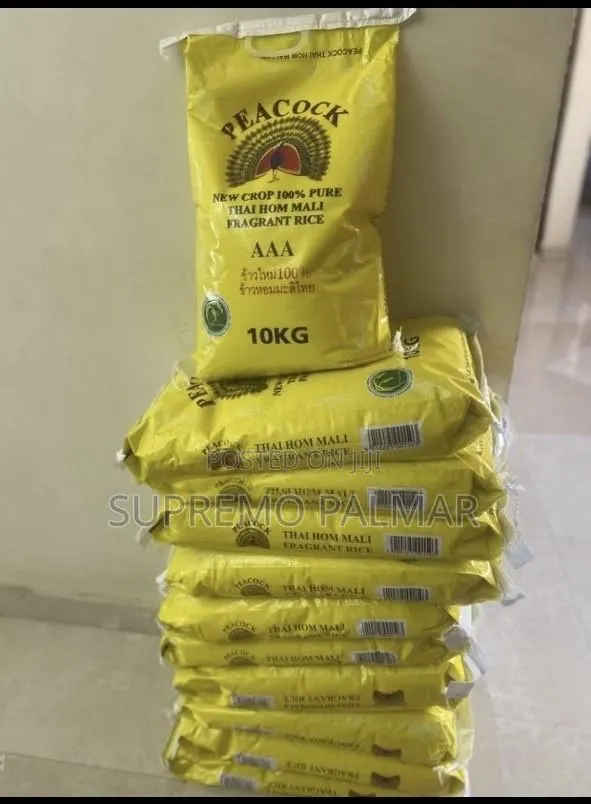Peacock Hom Mali 10kg Fragrant Rice – Thai Jasmine Rice for Home · Photo 1
