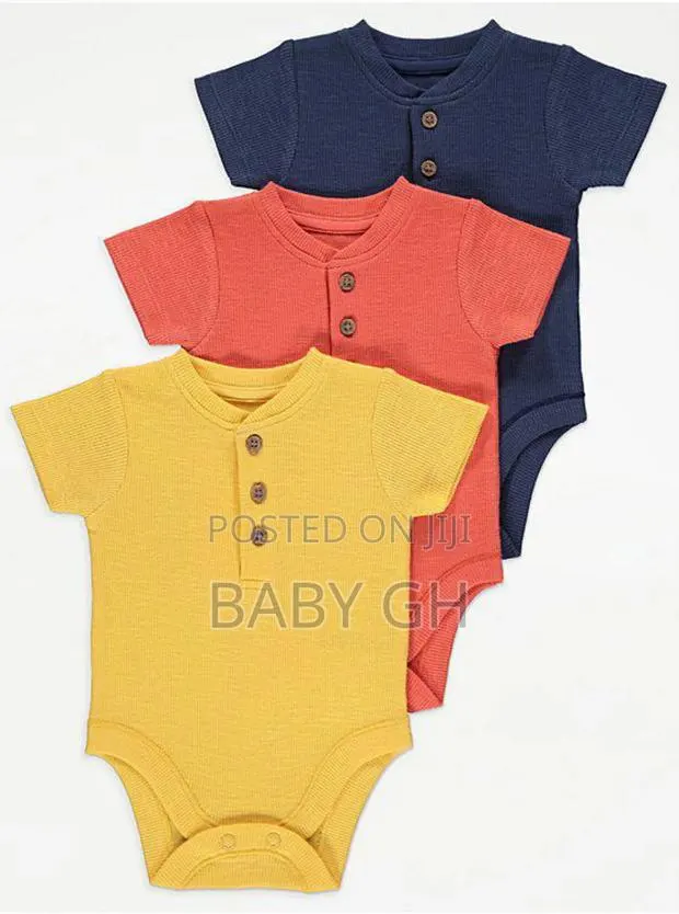 Ribbed Button Bodysuits 3 Pack · Photo 1