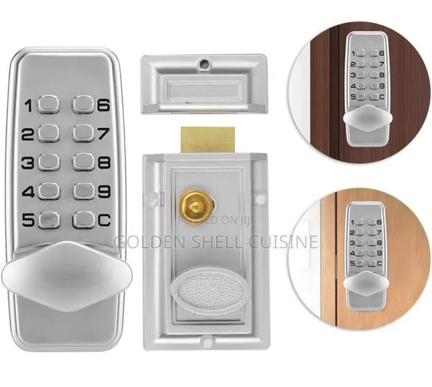 Mechanical Keyless Combination Keypad Rim Latch Door Lock Set · Photo 1