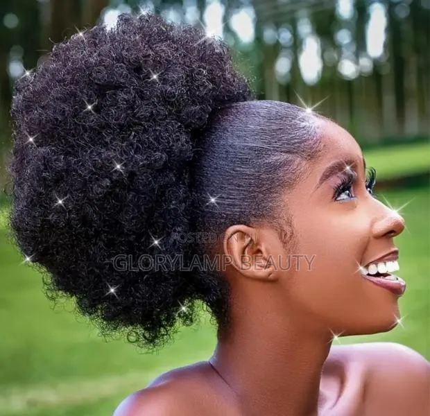 Short Afro Kinky Curly Ponytail Extension For Women · Photo 1