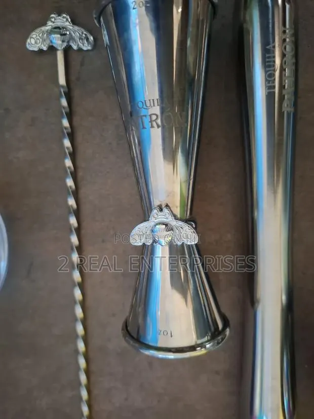 Patrón Tequila Steel Set Jigger Squeezer Spoon Muddler Glass · Photo 4