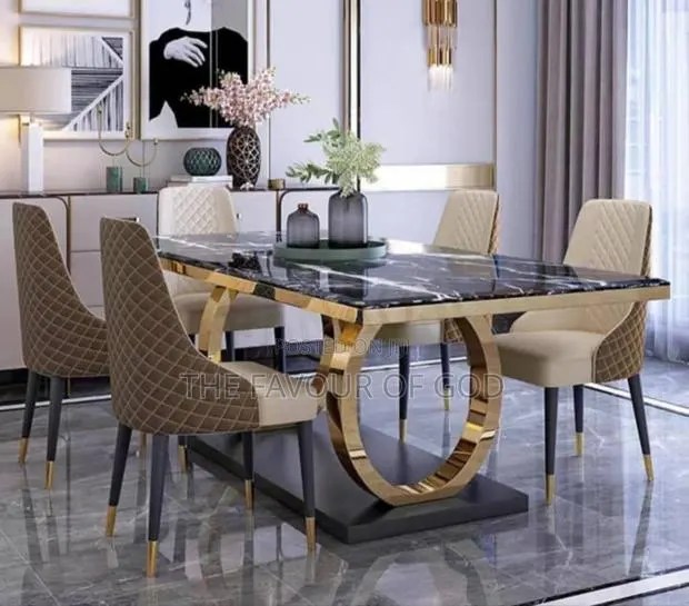 Classic and Beautiful 6 Seater Marble Dining · Photo 1