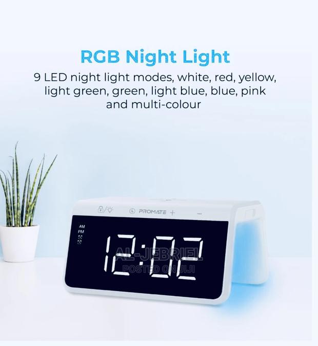 Timebridge-Qi LED Alarm Clock+10W Wireless Charger(White) · Photo 2
