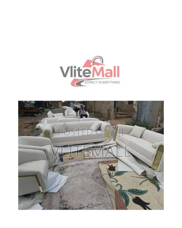 White Sofas With Gold-Colored Metal · Photo 1
