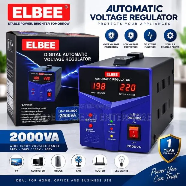 Elbee Automatic Voltage Regulator- Stabilizer 2000watts · Photo 1