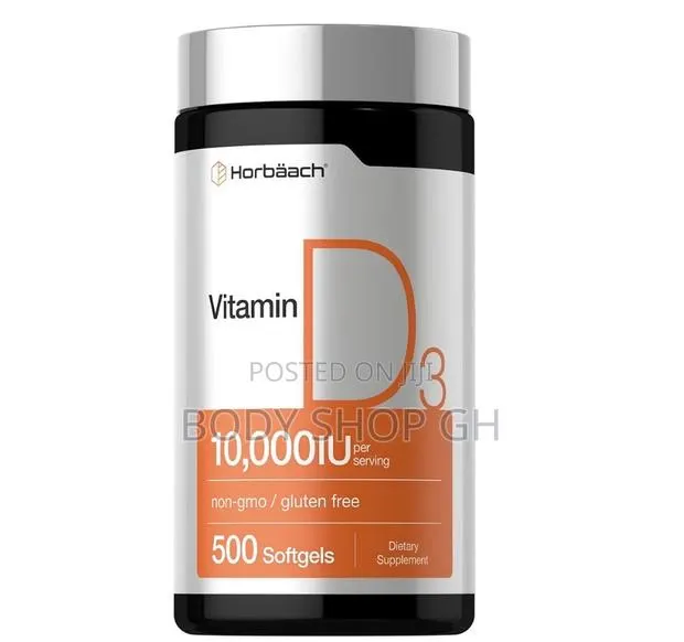 Horbäach Vitamin D3 10000 IU | 500 Softgels | 250mcg · Photo 1