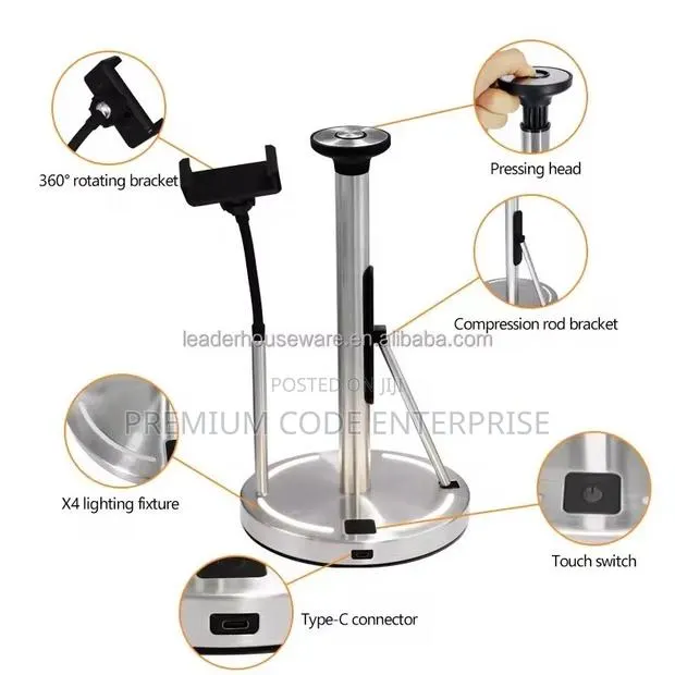 Jumbo Tissue Holder With Phone Shelf Stainless Steel · Photo 3
