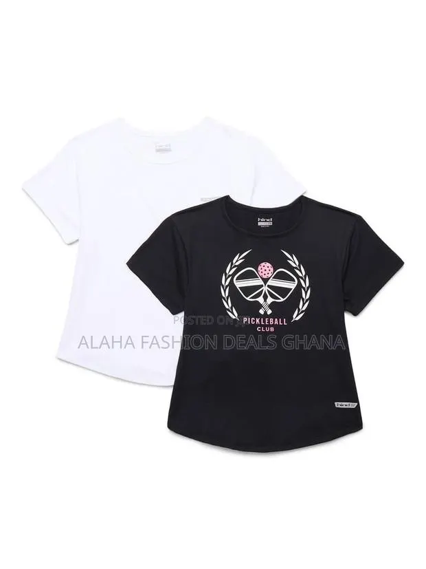 Hind Girl's Solid and Graphic Short Sleeve T-Shirt Set, 2-Pack · Photo 1