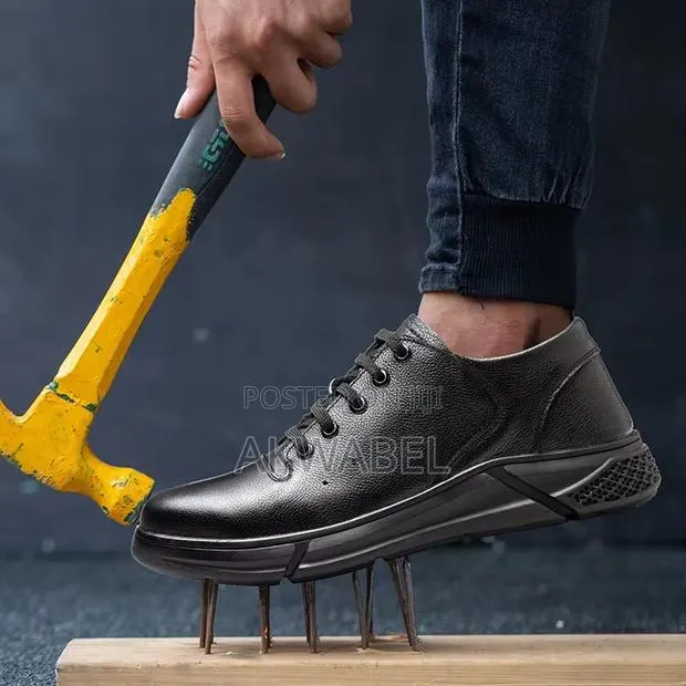 Dinggu Cowhide Leather Low Cut Safety Shoes Anti-Smashing Puncture · Photo 1
