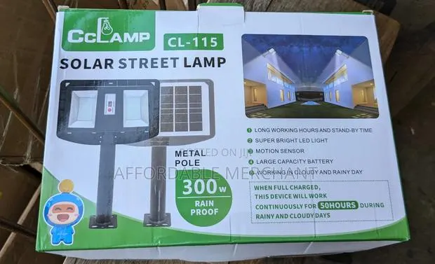 Rain Proof Solar Street Lamp 300watt (Cclamp Cl-115) · Photo 1
