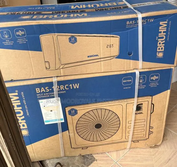 Brand New Bruhm 1.5HP Split Air Conditioner BAS-12RC1W R410 Gas · Photo 1