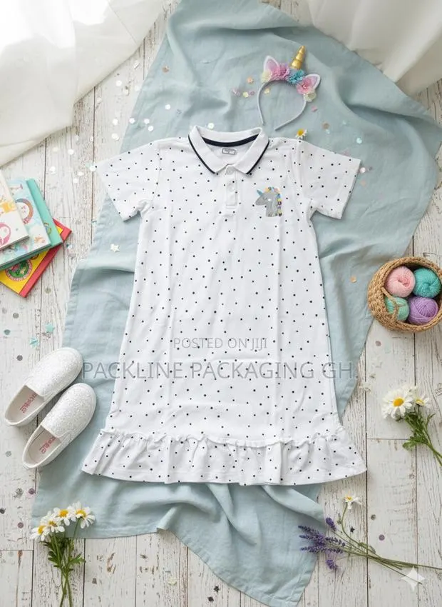Girls White Polo Dress Kids Clothing Children Outfit · Photo 1