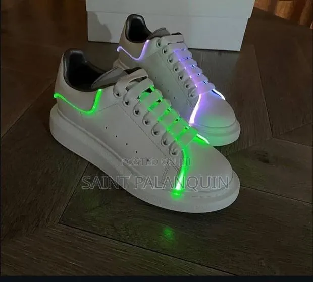 McQueen LED Shoes, Outlined With Bright Neon Green Glowing Light Strip · Photo 1