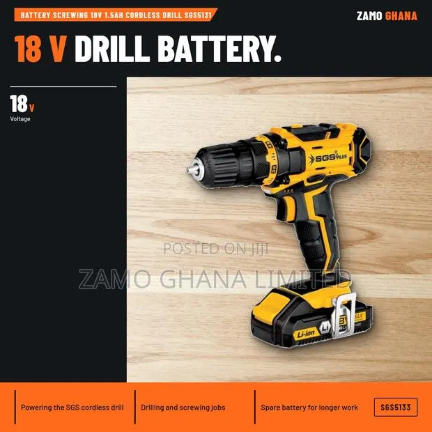 Battery Screwing 18V 1.5Ah Cordless Drill Sgs5131 - SGS5133 · Photo 1
