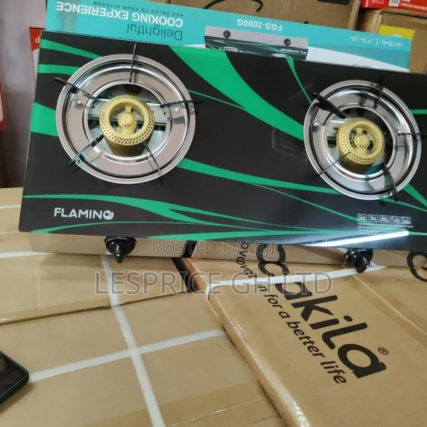 Price Slash on Our Exceptional 2 Burner Glass Top Flamino Gas Stove · Photo 1
