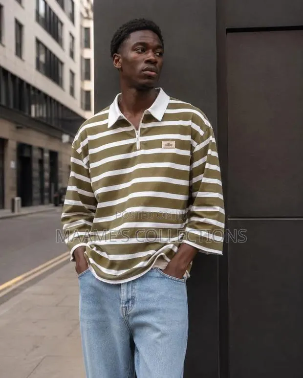 Men’S Striped Short-Sleeve Rugby Polo Shirts · Photo 1