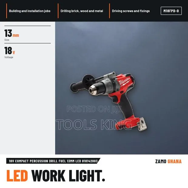 18V Compact Percussion Drill Fuel 13Mm Led - M18fpd-0 · Photo 1