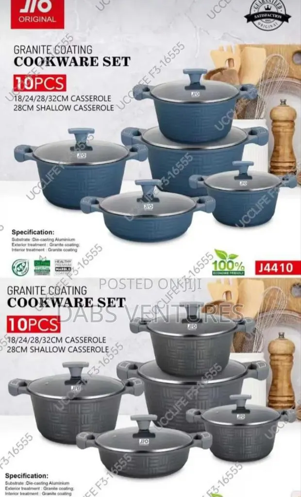High-Quality Jlo 10pcs Granite Cookware · Photo 1