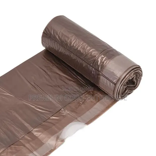 60l Brown Trash Bin Liner Bags With Drawstring – 180pcs · Photo 1