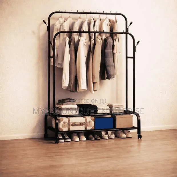 Cloth Rack With Shoe Storage and Hooks · Photo 1