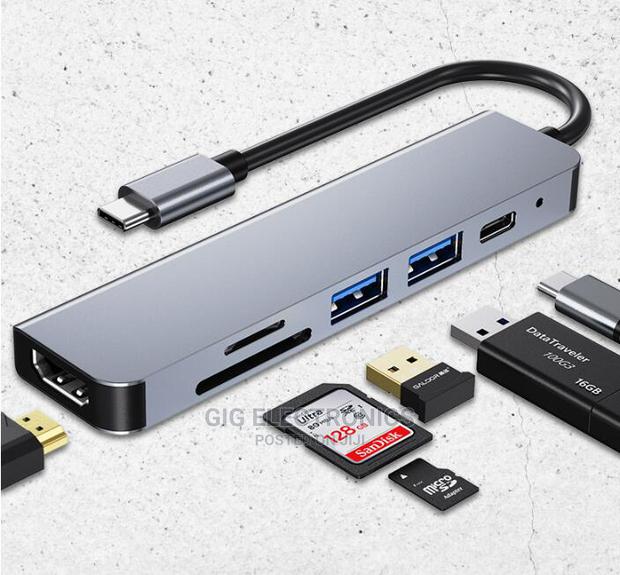 Type C Hub 6 In 1 Hdmi - 2 Usb 3.0 - Sd Card Tf Usb-c 3.0 · Photo 1