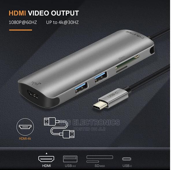 Type C Hub 6 In 1 Hdmi - 2 Usb 3.0 - Sd Card Tf Usb-c 3.0 · Photo 5