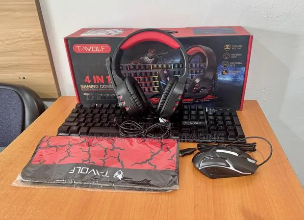T-Wolf 4in1 Gaming Combo: Keyboard, Mouse Heaphone & Mouse Pad - TF800 · Photo 1