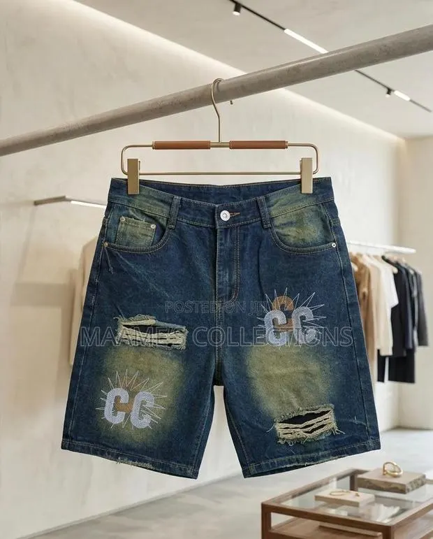 Distressed Denim Shorts Jeans for Men · Photo 3