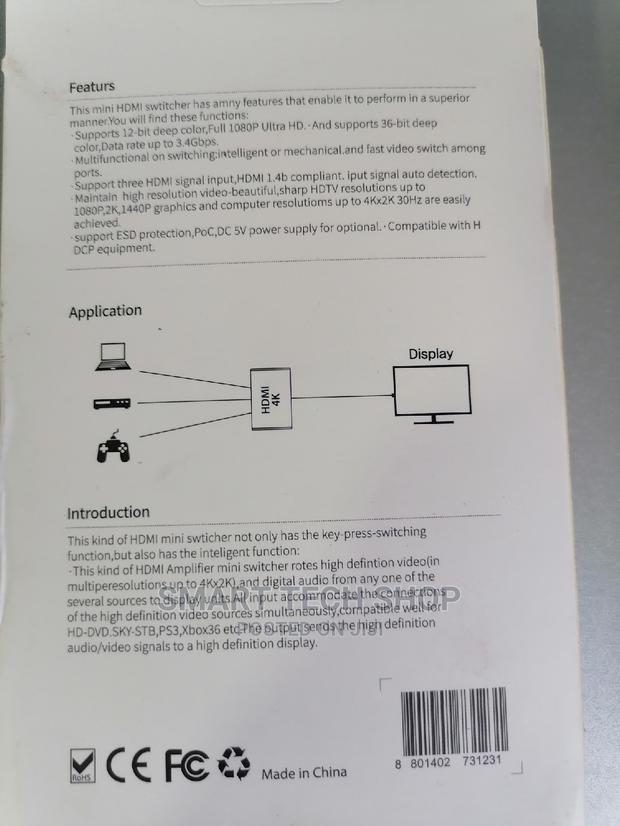 Hdmi Switch 5 to 1 Ultra HD With Remote Control · Photo 6