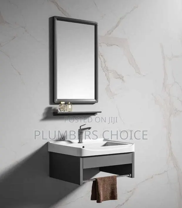 4cm Hanging Basin With Mirror and Shelves · Photo 1