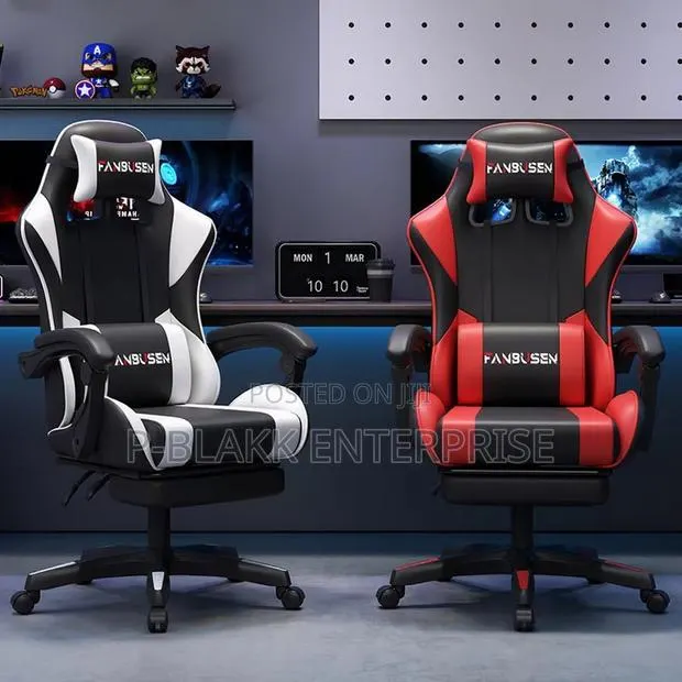 Gaming Chair With Thickened Seat Cushion and Footrest · Photo 1